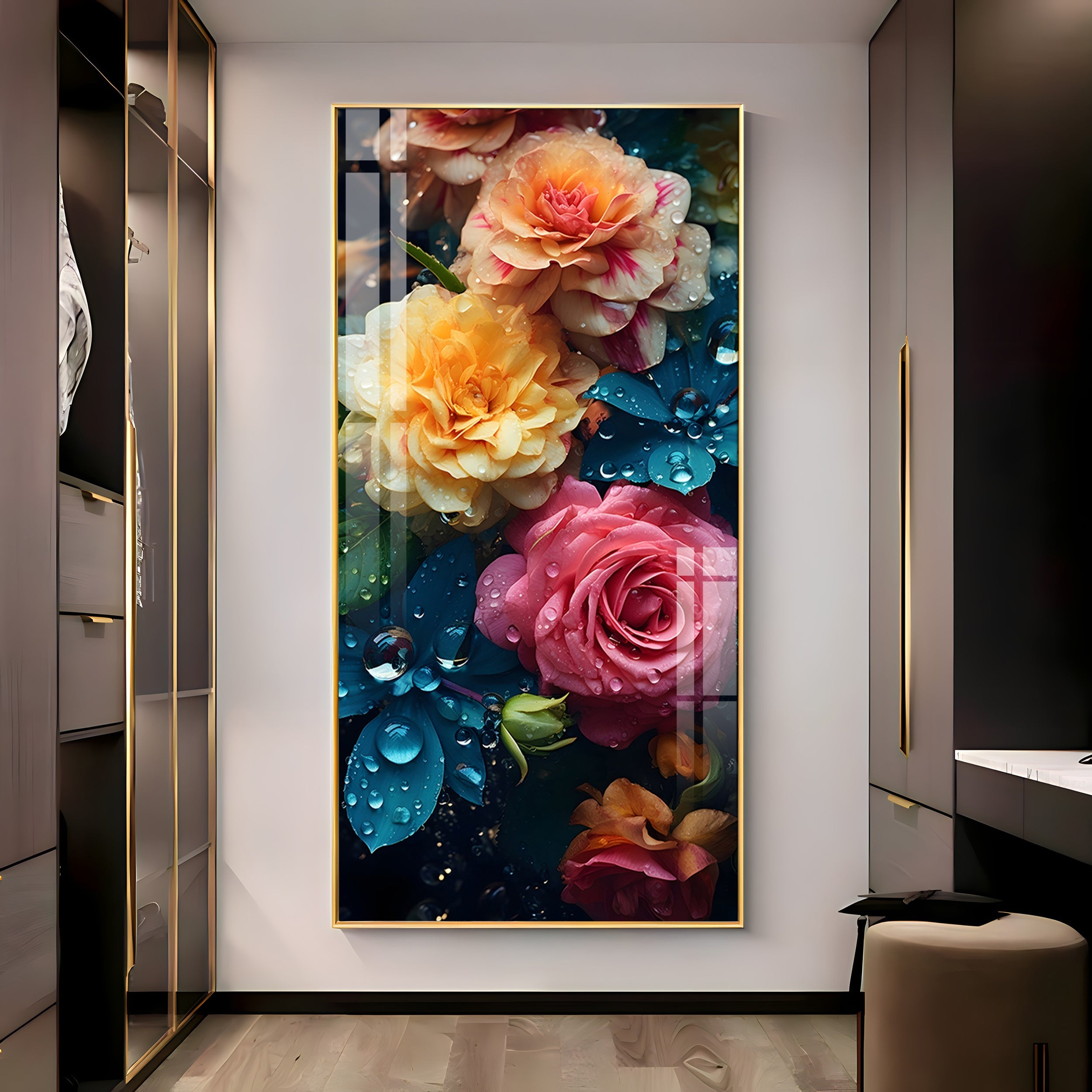Colorful Flowers Premium Acrylic Vertical Wall Art