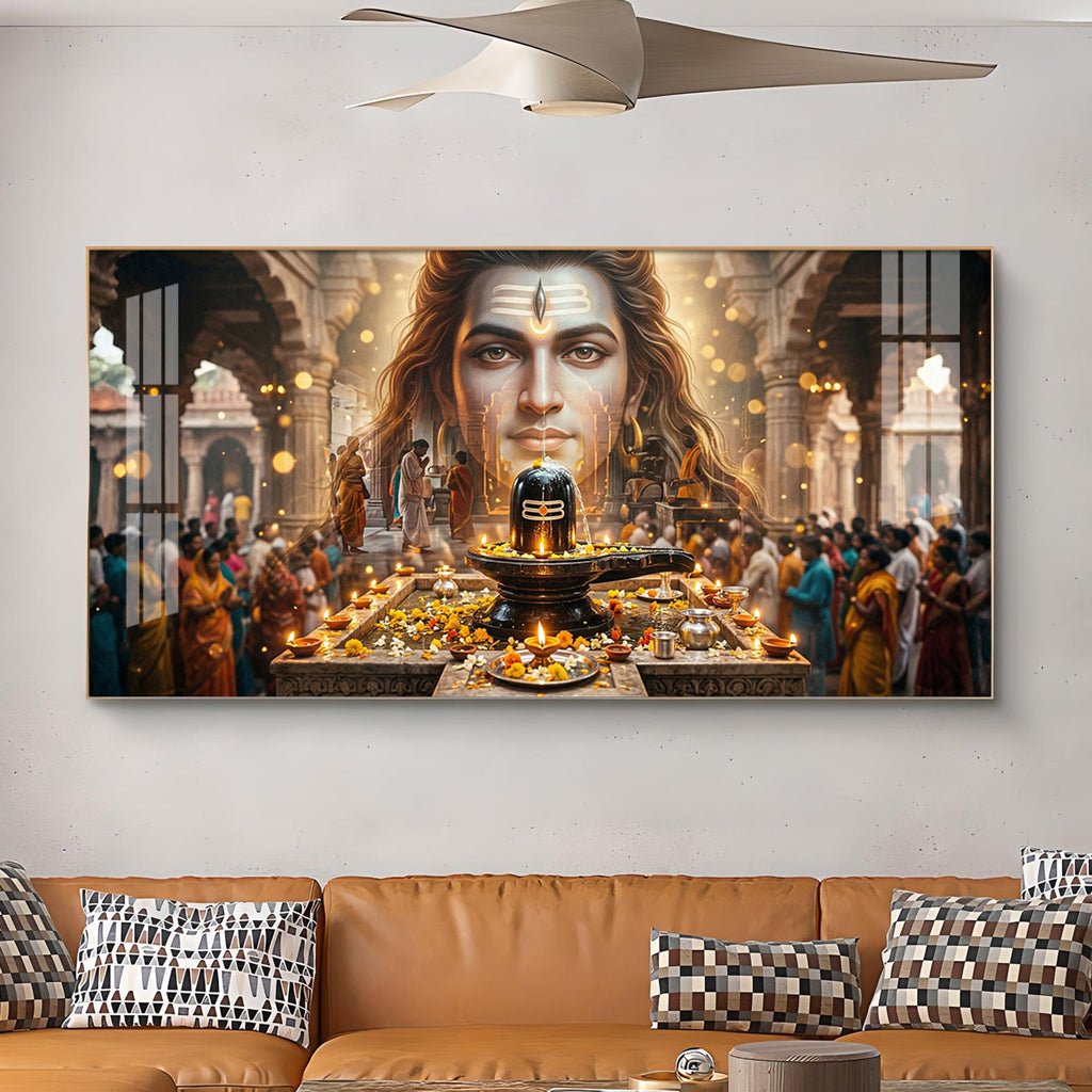 Divine Shiv Shankar Glass Finish Horizontal Wall Art