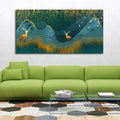 Golden Deer Modern Abstract Art Wall Painting Harshita Crafts
