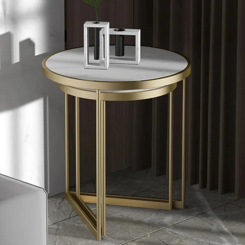 Golden Duo Metal Nesting Side Tables Set of 2 - Decor Mantra 