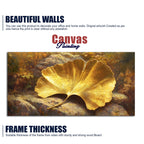 Golden Ginkgo Leaf Art Canvas Wooden Wall Painting