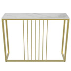 Golden Metallic Rectangular Shaped Designer Console Table - Decor Mantra 
