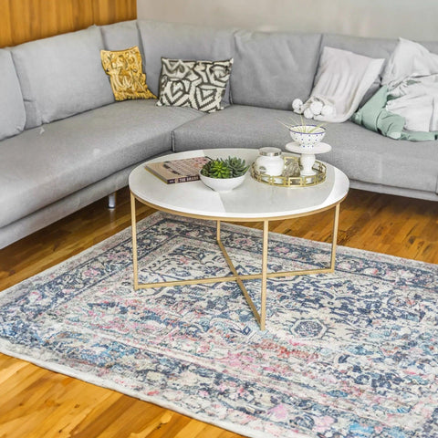 Golden Minimalist Metal Center Table in Criss Cross Design - Decor Mantra 