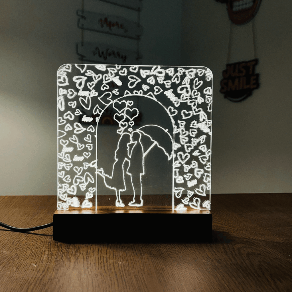 Love Couple acrylic 3D lamp Acrylic Night Lamp For Home/Bedroom/Gift - Harshita Craft