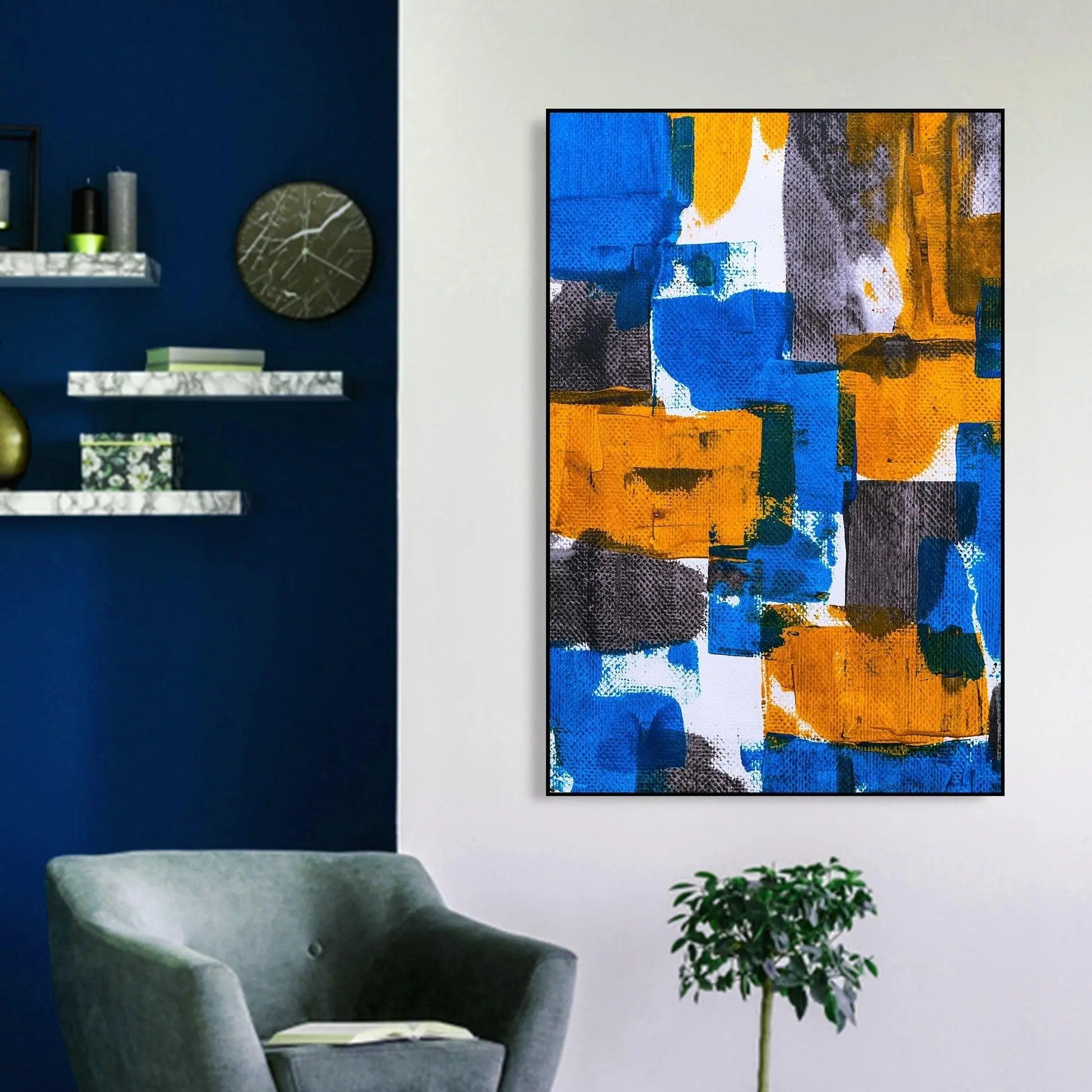 Abstract Art Floating Canvas Wall Painting - Decor Mantra 