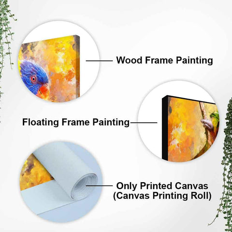 Colorful Parrot Abstract Art Wall Painting - Decor Mantra 