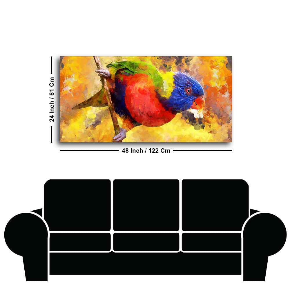 Colorful Parrot Abstract Art Wall Painting - Decor Mantra 