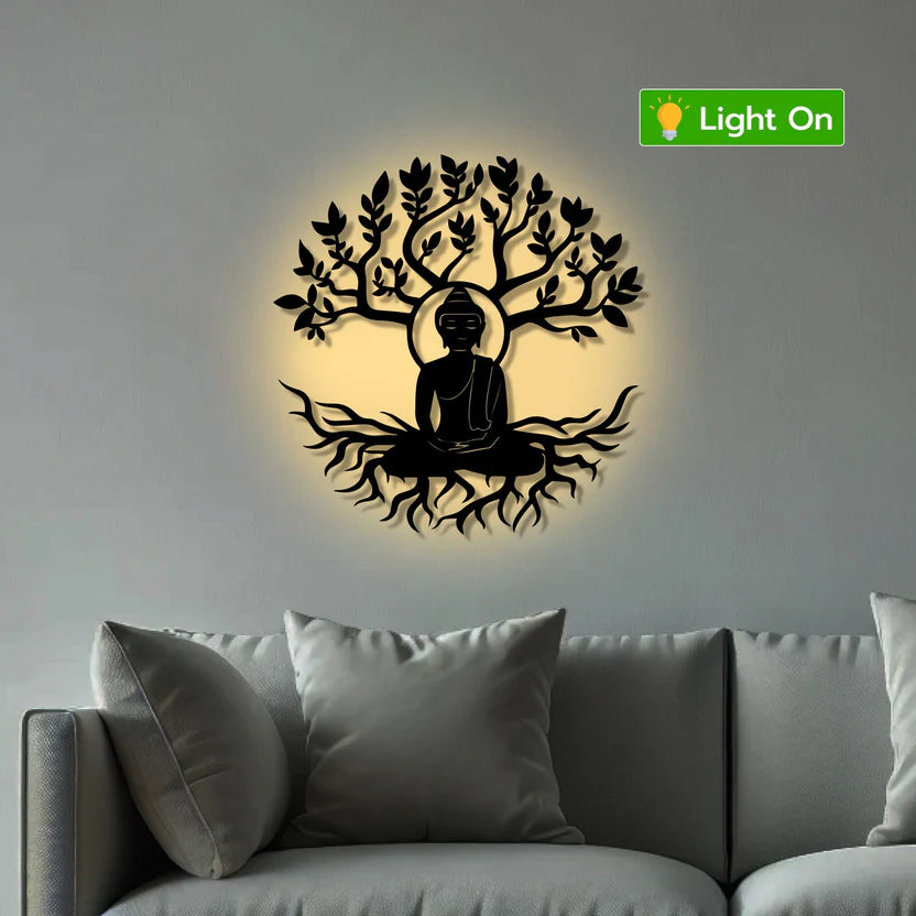 Buddha Tree Metal Wall Art