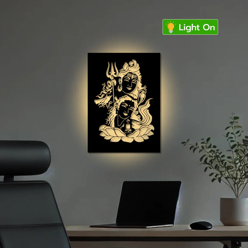 Shiv Parvati Metal Wall Art