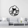 Wine Text with Glass Metal Wall Art 