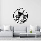 Wine Text with Glass Metal Wall Art 