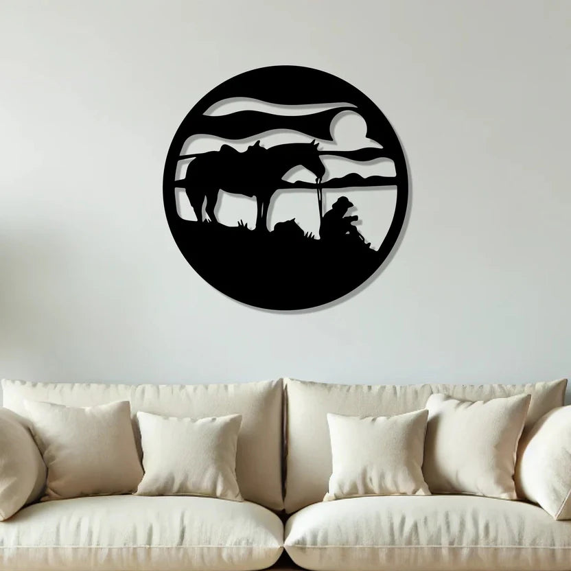 Horse Silhouette Metal Wall Art