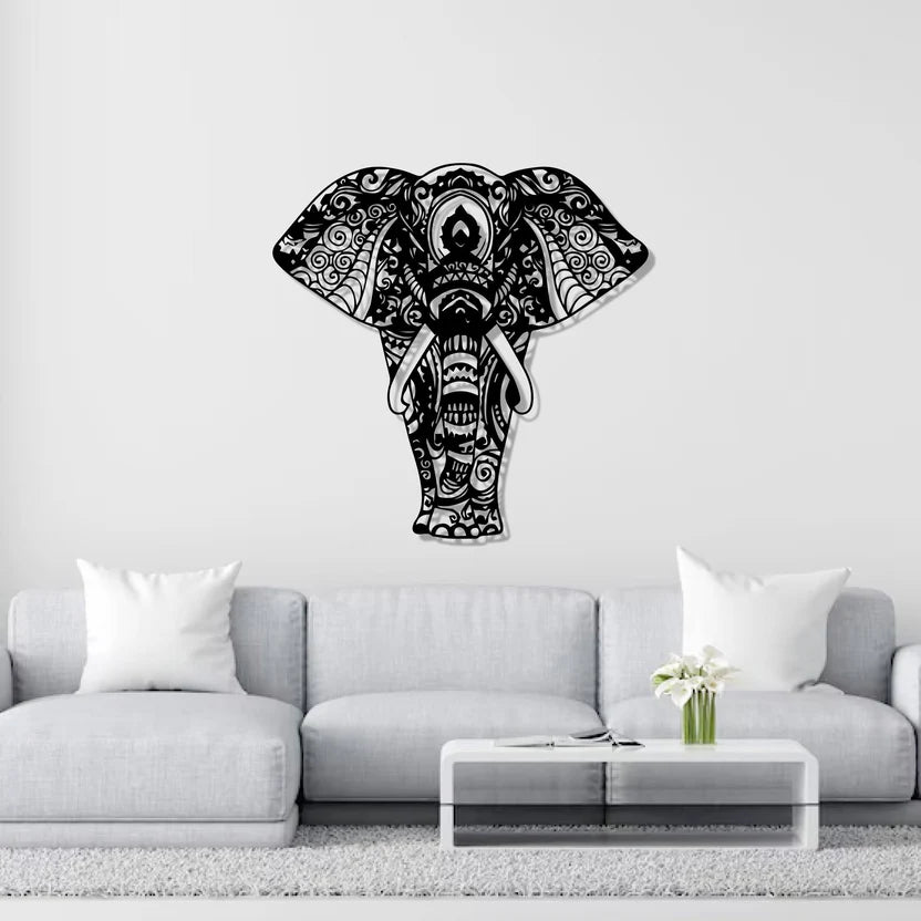 Mandala Elephant Metal Wall Art