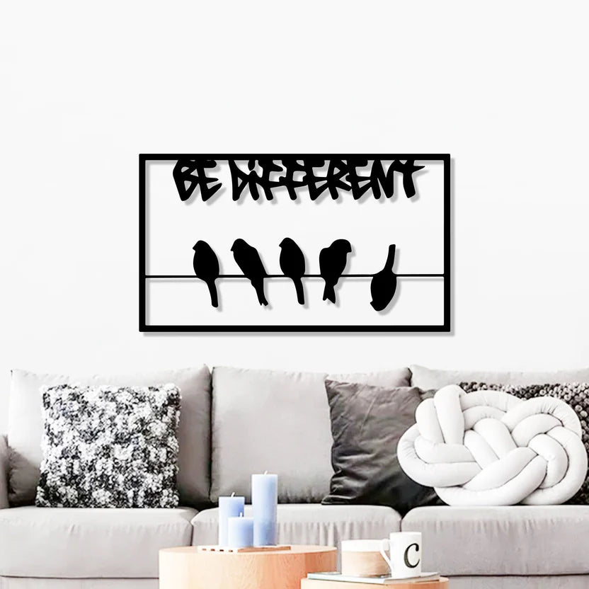 Be Different Metal Wall Art Decor – Creative Motivational Wall Hanging - Harshita Craft