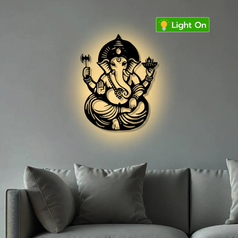 Shree Ganesha Metal Wall Art Decor – Blessings & Prosperity Wall Hanging - Harshita Craft