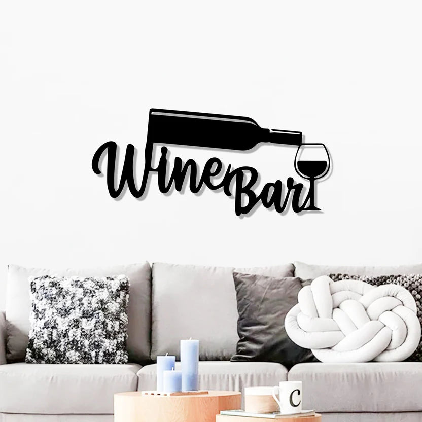Glass Bar Sign Metal Wall Art