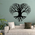 Heart Shape Tree of Life Metal Wall Art