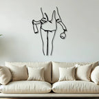 Wine Line Art Metal Wall Art