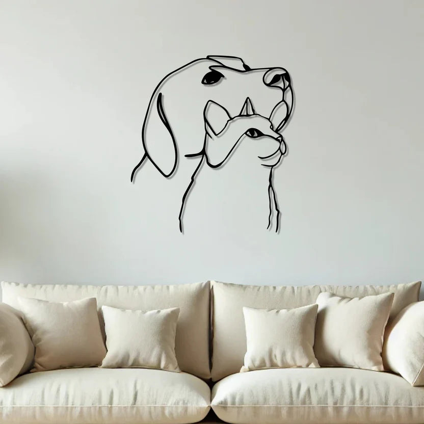 Dog & Cat Metal Wall Art 