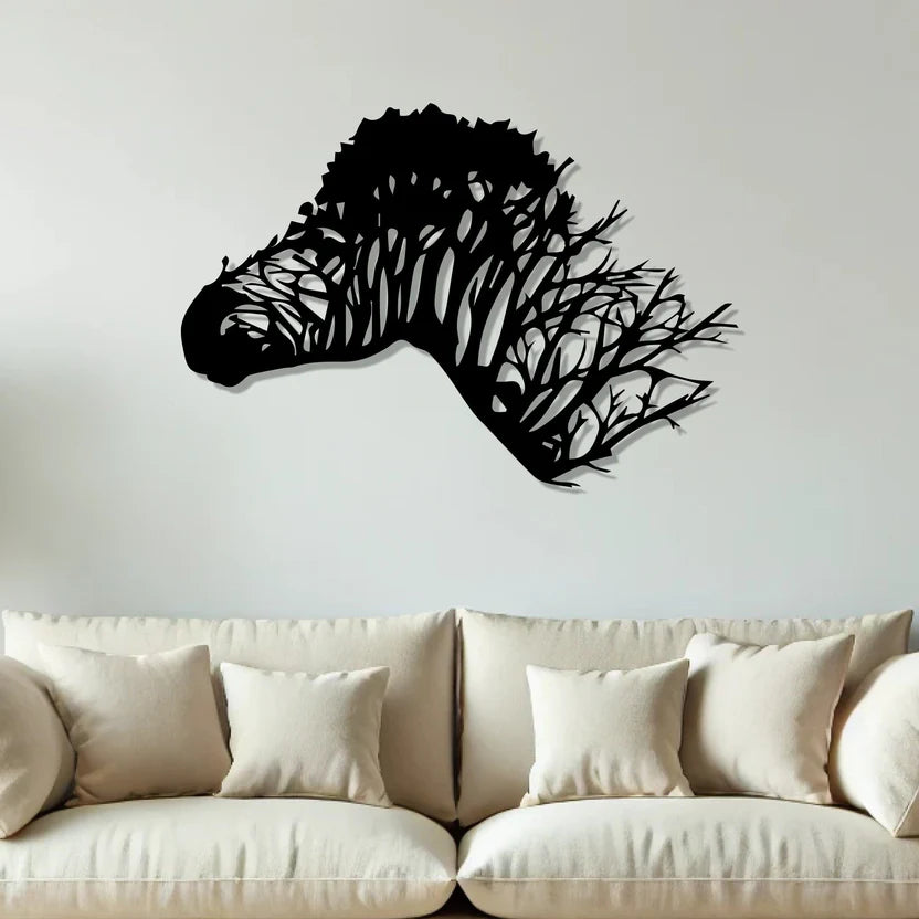 Zebra Silhouette Metal Wall Art