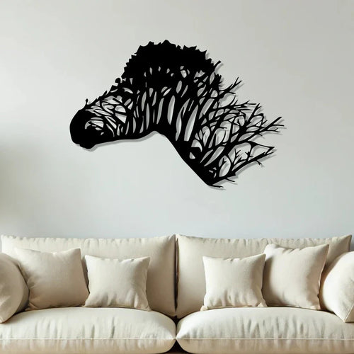 Zebra Silhouette Metal Wall Art