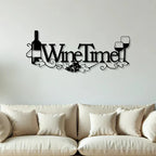  Wine Time Metal Wall Art