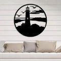 Birds Lighthouse Metal Wall Art