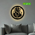 Lord Ganesha Circle Metal Wall Art 