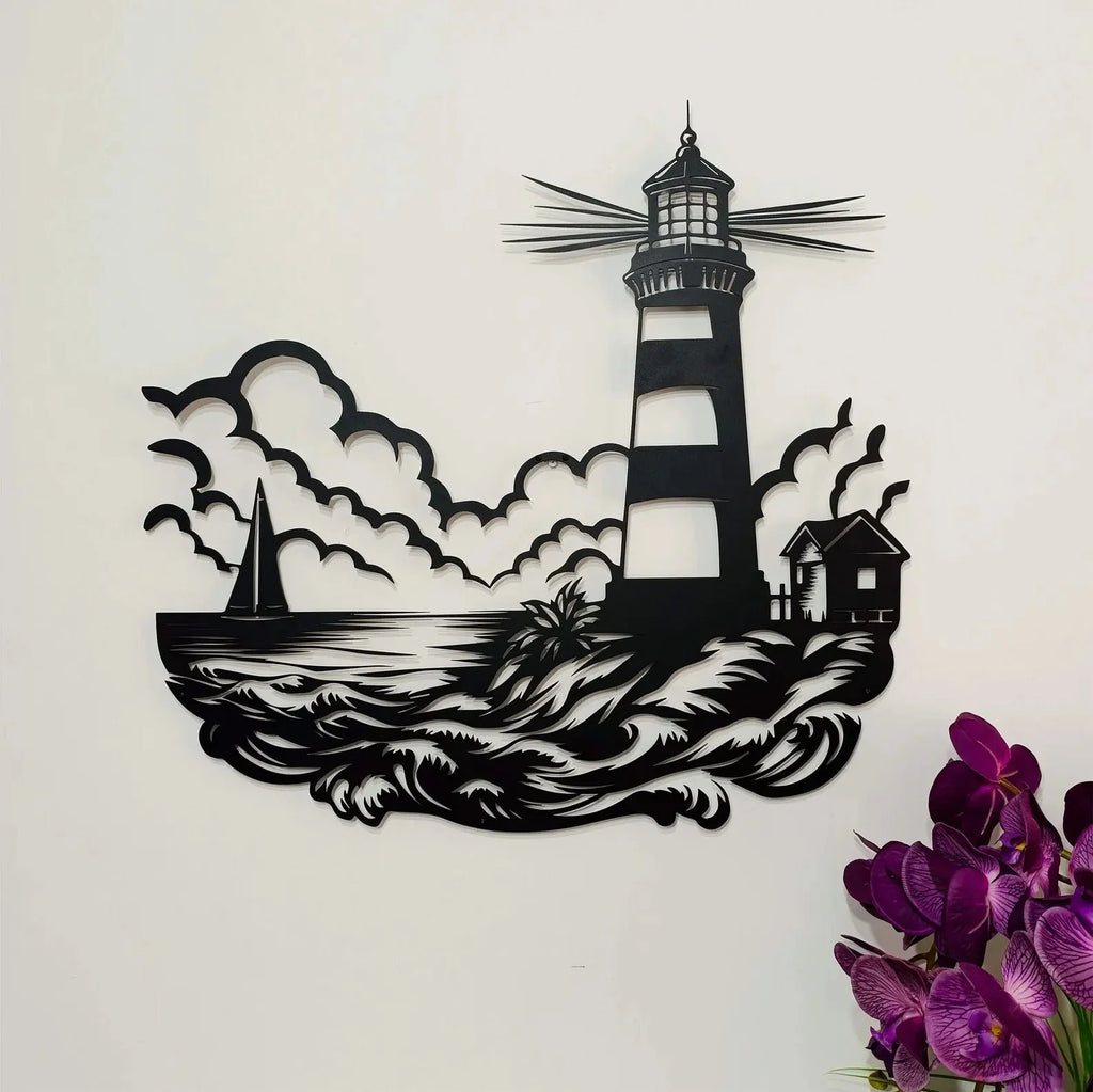Lighthouse Scenery Metal Wall Art