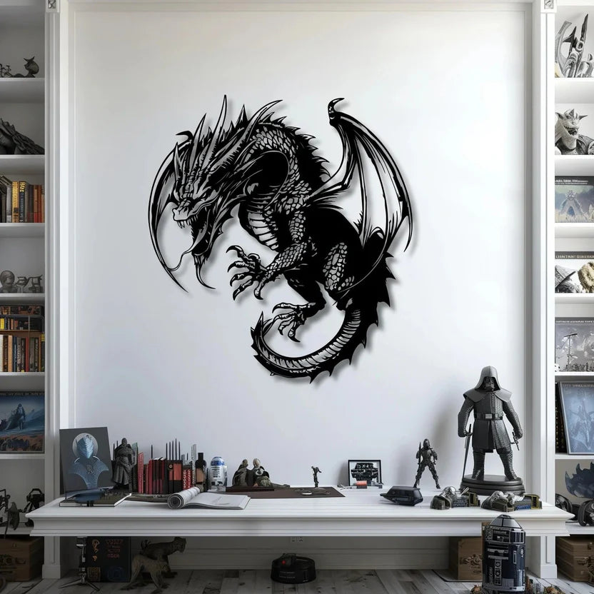 Dragon Silhouette Metal Wall Art 