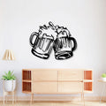 Beer Mugs Cheers Up Metal Wall Art