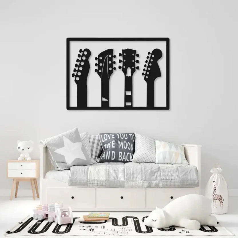  Guitar Silhouette Metal Wall Art
