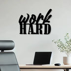 Work Hard Text Design Metal Wall Art