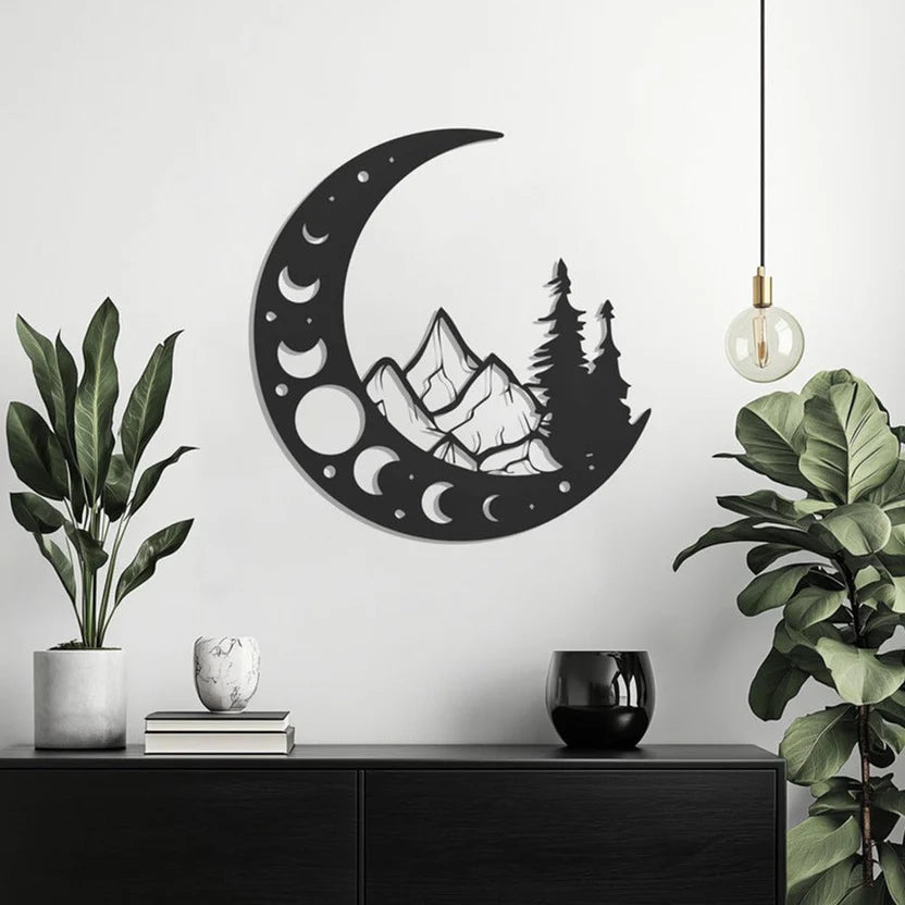 Lunar Mountainscape Metal Wall Art 