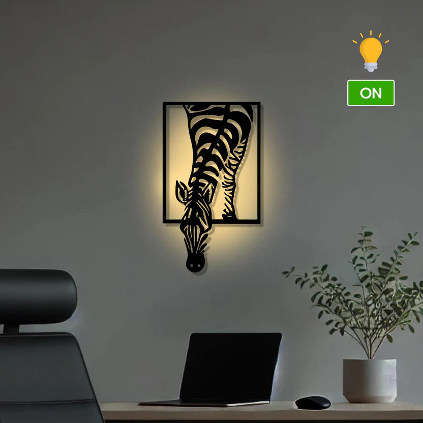 Abstract Zebra Metal Wall Art