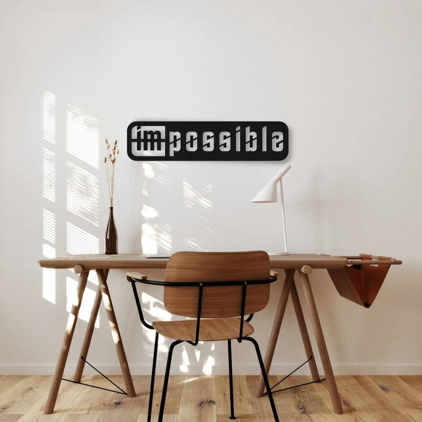 Impossible to Possible Metal Wall Art Decor – Motivational Office & Living Room Wall Hanging - Harshita Craft