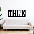 Think Text Rectangle Metal Wall Art 