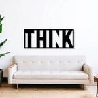 Think Text Rectangle Metal Wall Art 