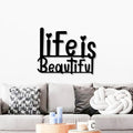 Life Is Beautiful Metal Wall Art Decor – Inspirational Wall Hanging - Harshita Craft