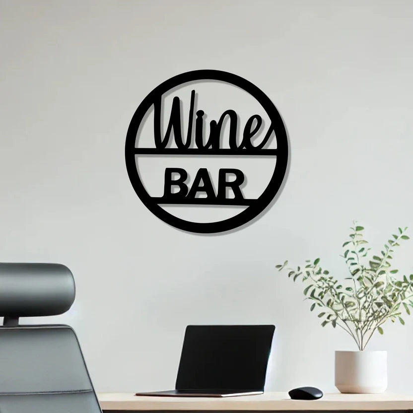 Bar Text Sign Metal Wall Art
