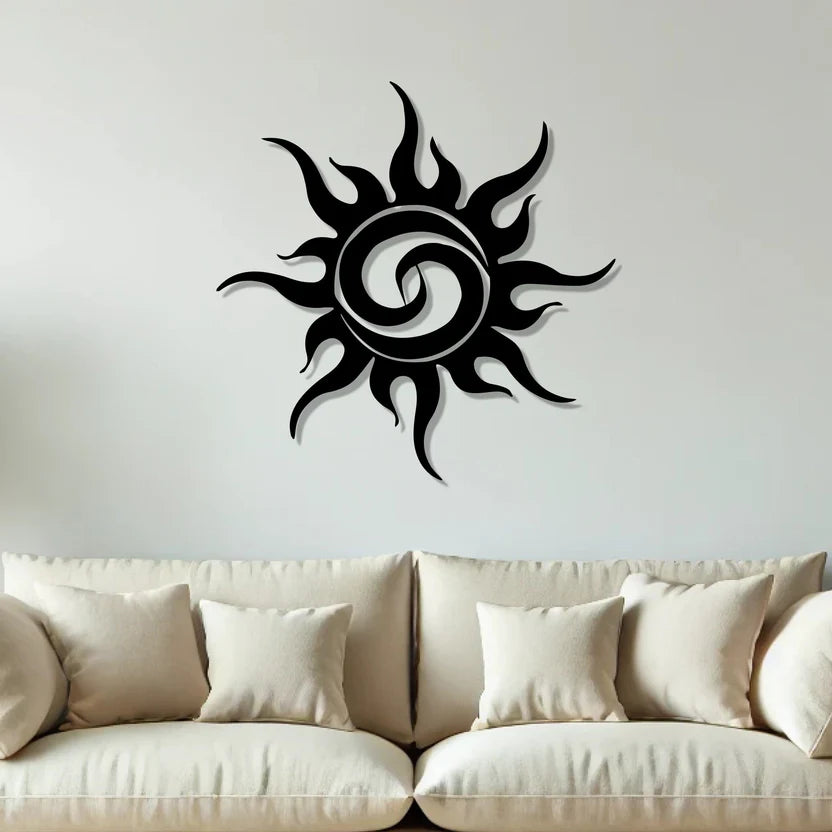 Sunburst Silhouette Metal Wall Art