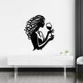 Woman with Wine Metal Wall Art Decor