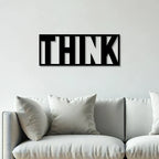 Think Text Rectangle Metal Wall Art 