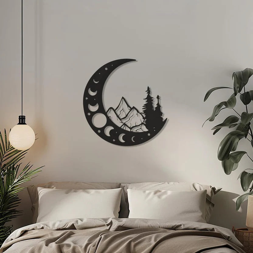 Lunar Mountainscape Metal Wall Art 