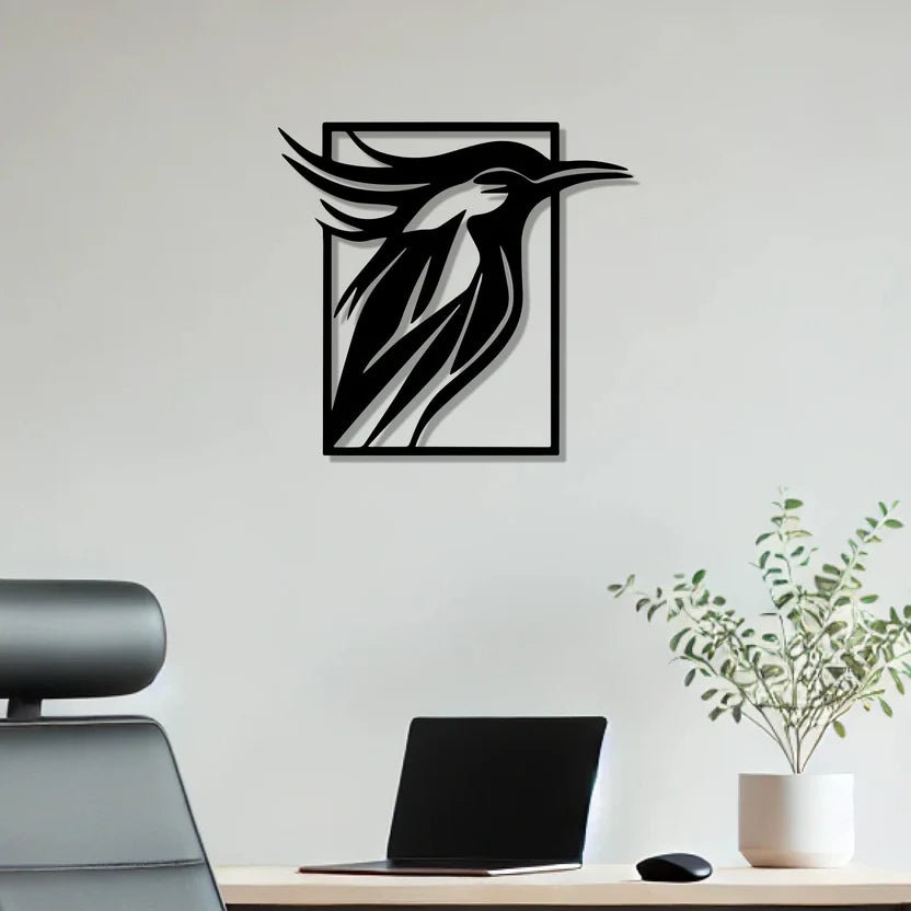 Sparrow Frame Metal Wall Art