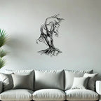 Tree Roots Horse Metal Wall Art