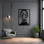 Woman Face Frame Metal Wall Art