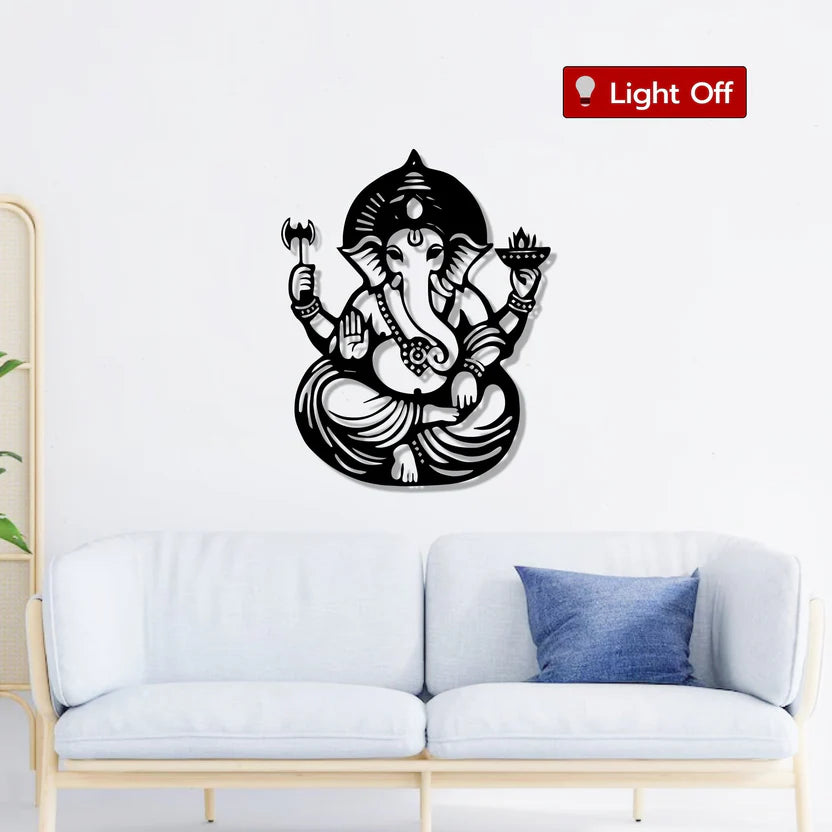 Shree Ganesha Metal Wall Art Decor – Blessings & Prosperity Wall Hanging - Harshita Craft