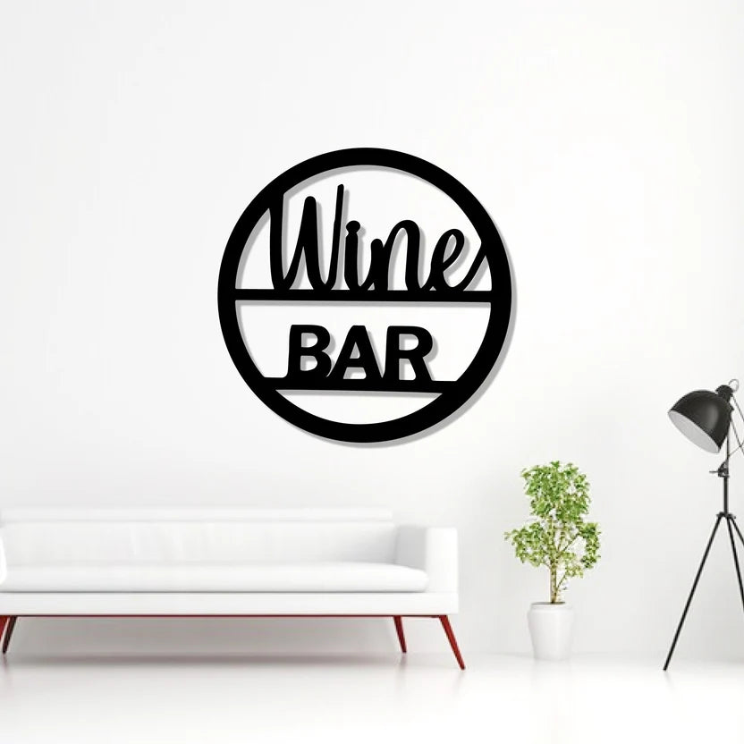 Bar Text Sign Metal Wall Art