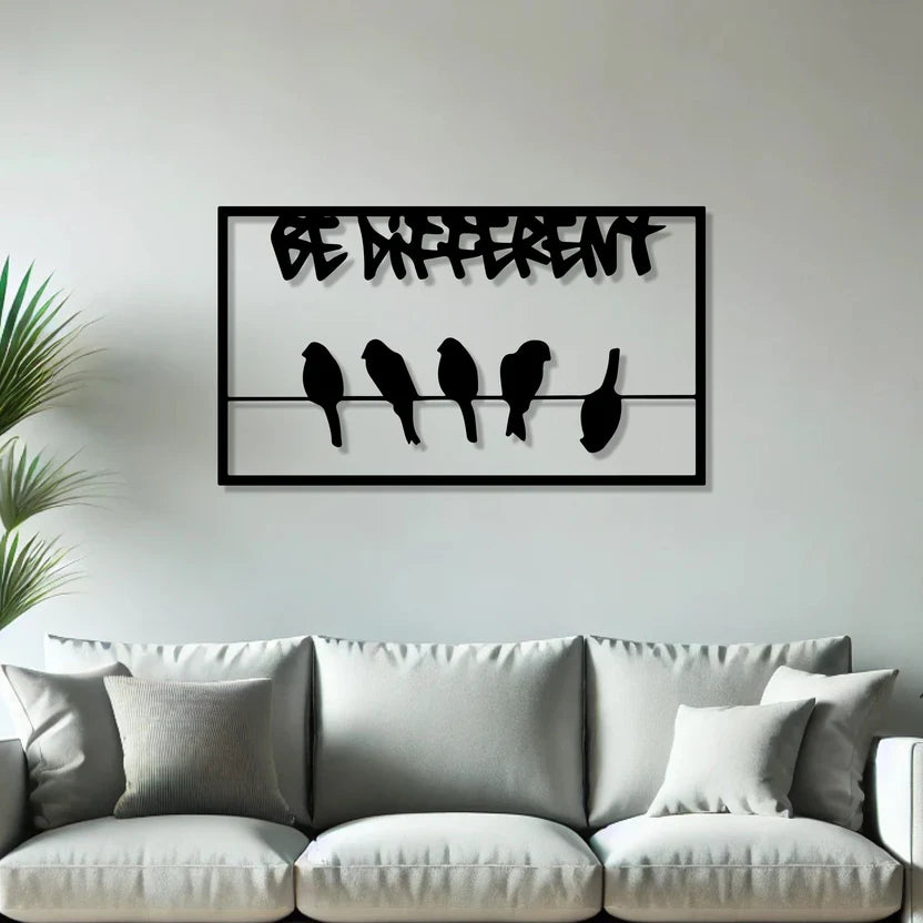 Be Different Metal Wall Art Decor – Creative Motivational Wall Hanging - Harshita Craft